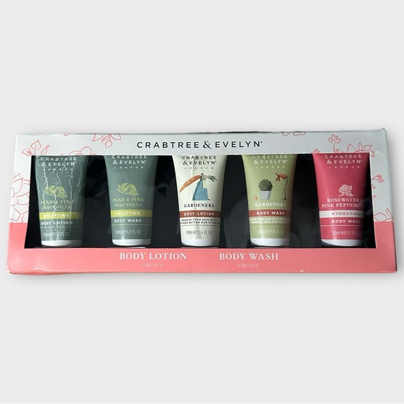 Crabtree & Evelyn NIB Body Lotion 2 x 50ml & Body Wash 3 x 50ml Set READ - Picture 1 of 11